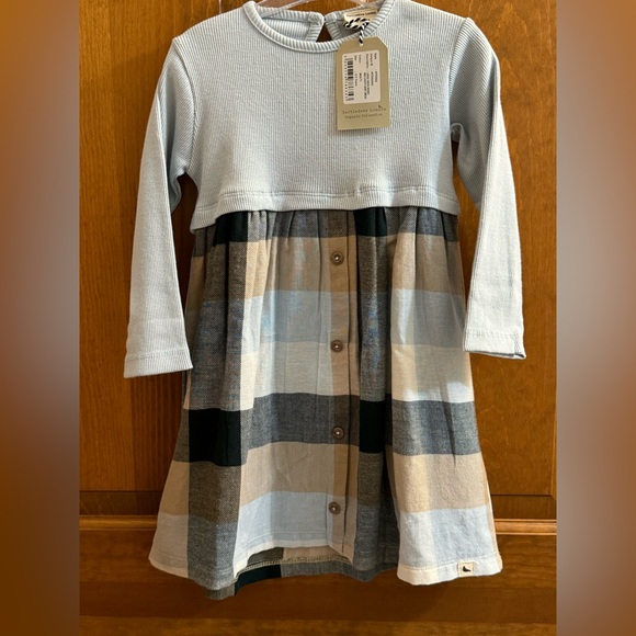 NWT Size 2-3 Years Turtledove Organic Large Check Woven Midi Length Skirt Dress - Picture 5 of 10